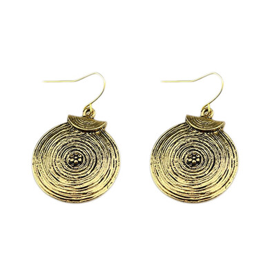 

Earrings Circular Carved Corrugated New Vogue Usable Popular Luxury Earrings Ear Nail