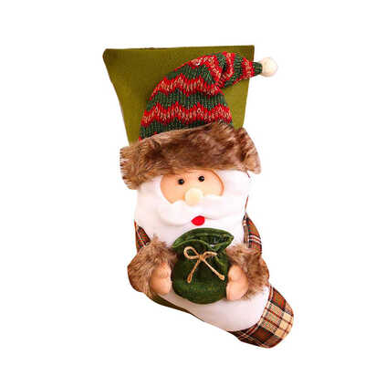 

Merry Christmas Stocking Gift Candy Hanging Bag Xmas Santa Claus Snowman Hotel Home Decoration Socks