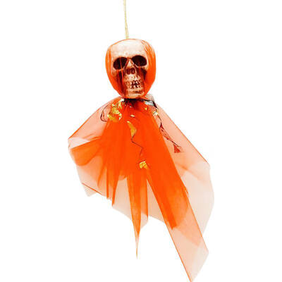 

Halloween Hanging Skeleton Decor Foam Skull with Rope Halloween Party Doll Ornaments for Home Halloween Haunted House Decoration