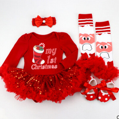 

Christmas Baby Costumes Romper Dress Santa Claus Cosplay Party Outfit Bebes Jumpsuit Newborn Baby Girls Clothes