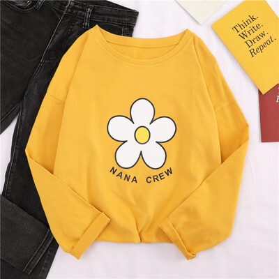 

Casual Women T-Shirt Sweet Loose T Shirt Autumn Tops O-Neck Long Sleeve Printed T-shirt