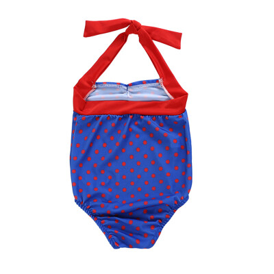 

Baby Girl One Piece Swimsuit Dot Print Swimwear Strap Sunsuit Summer Beachwear Outfit Kid Children Bikini Swimwear