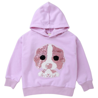 

Cartoon Dog Bling Solid With Cap Cotton Warm Lovely Girl Hoodies Long Sleeve Fashion Leisure Style Clothes