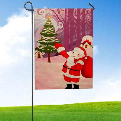 

Gobestart Christmas Garden Flag Indoor Outdoor Home Decor Letters Flowers Flag