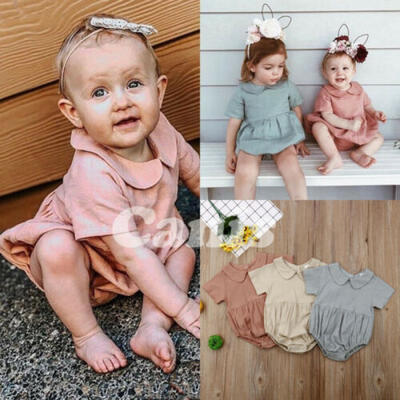 

Summer Newborn Baby Girl Ruffle Solid Romper Bodysuit Jumpsuit Outfits Clothes