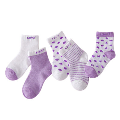 

5 Pair10PCSlot Baby Socks Neonatal Summer Mesh Cotton Polka dots plain stripes Kids Girls Boys Children Socks For 0-6 Year