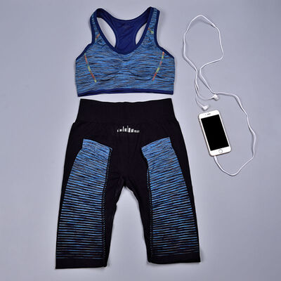

ROPALIA Women Workout Gym Fitness Bras Pants Sets Leggings Fitness Sportwear Suits Shockproof Gathered Vest Elastic Pants
