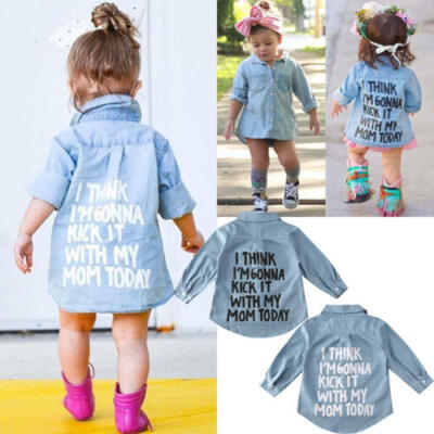 

UK Toddler Baby Girl Winter Clothes Denim Tops T-Shirt Warm Coat Shirt Jacket