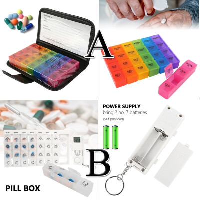 

Portable Travel Pill Organisers Small Travel Pill Case&Supplement Container with LED Timer Reminder