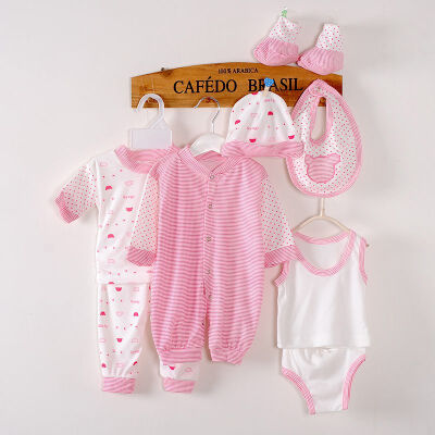 

Newborn Baby Clothing 8pcs Set Boys Girls Cotton Polka Dot Clothes For 0-3M 4 Colors