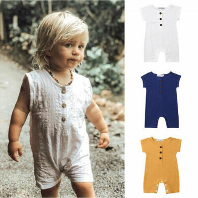 

US Toddler Baby Boy Linen Clothes Romper Bodysuit Jumpsuit Summer One-Pieces Top