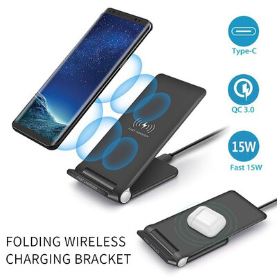 

15W Qi Wireless Charger Fast Mobile Phone Charger Pad Charging Station