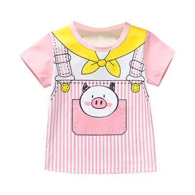 

Kids T-Shirts for Boys Girl Summer Cotton Cartoon Animal Print T-shirt Tops Short Sleeve Casual T-Shirts