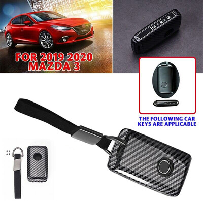 

For 2019-20 Mazda 3 Sedan Hatchback Zinc Alloy Smart Key Case Cover Carbon Fiber