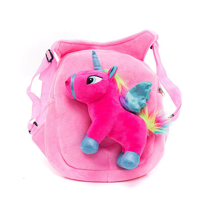

Cute Cartoon Animal Mini Plush Backpacks Baby Bags Flamingo Unicorn Kids Backpack Detachable Plush Shoulder Kindergarten Bag