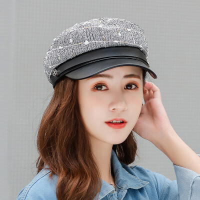 

Autumn&winter new womens Korean version of fashion a flat - top cotton navy cap casual art cap painter cap