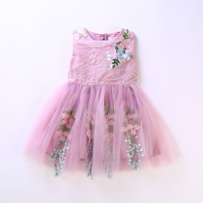 

Summer girls Lace Princess Dresses 2019 Flower Sleeveless Tutu Dresses Baby Girls 1-3 Years Clothes Party Wedding Pageant