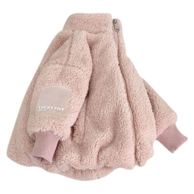 

Children Lamb Coat Soft Cute Solid Color Cotton Thicken High Collar Zipper Warm Outerwear Children Jacket Tops