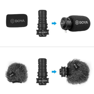 

BOYA BY-DM200 Digital Stereo Cardioid Condenser Microphone MFI Certified Superb Sound for iOS Devices Recording for iPhone iPad i