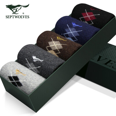 

Seven wolves socks mens wool socks fashion tube casual cotton socks 6 pairs 92324 mixed color code