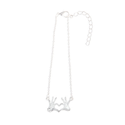 

Jewelry Double Hand Love Heart Necklaces Pendants for Women Gold Statement Bracelets Freeshipping