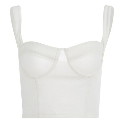 

Womens Sexy Casual Slim Sleeveless Tank Tops Vest Solid Color Crop Top For Ladies Bras Vest White Women Clothing Tops