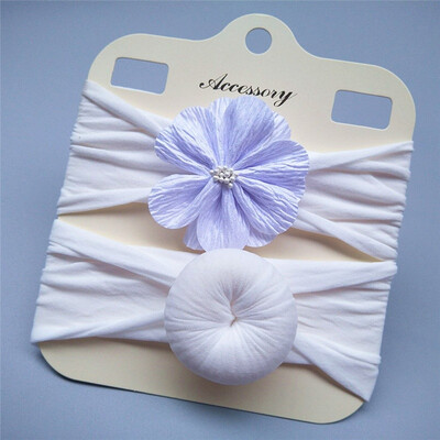 

2Pcs Baby Cute Headwears Kids Girls Boys Solid Donut Flower Design Headband Children All SeasonsParty Gifts 0-6Y