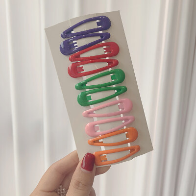 

New Candy Color Hairpin Cute Girl Trend Fashion Children Hairpin Alloy Material Water Drop Shape Hairpin