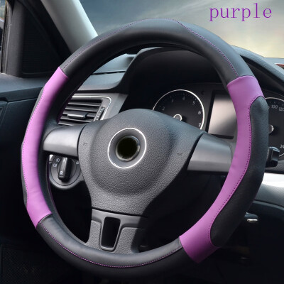 

Auto Interior Protection Accessories Fashion red blue gray Multi-color Breathable Micro Fiber Leather car Steering Wheel Cover