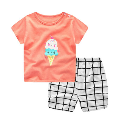

Boys Girls Sport Suit Clothes Sets Short Sleeve Outfits Tops Shorts 2 pcs Children Clothing 0-5 Years Kids Costume