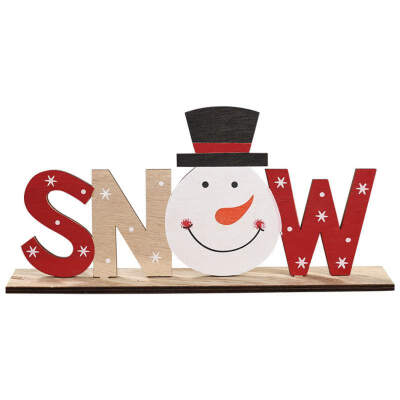 

Christmas Wooden Letter Ornaments Xmas Snow Decoration Wooden Letters Desktop Decorations Santa Snowman Snowflake Decoration