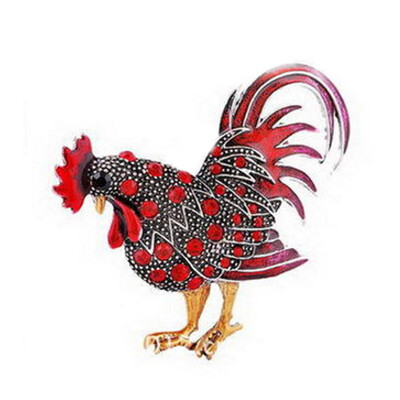 

Trendy big rooster Brooch mix color crystal Rhinestone brooches animal Brooches