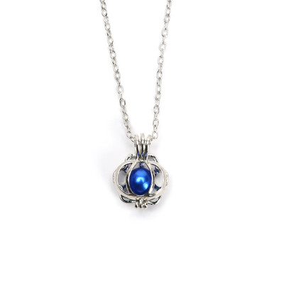 

Creative Paw Print Dog Cat Silver Pearl Cage Pendant Necklace Wish Oyster Hot