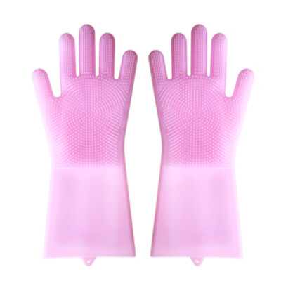 

JPGIF Magic Reusable Silicone Gloves Cleaning Brush Scrubber Gloves Heat Resistant GN