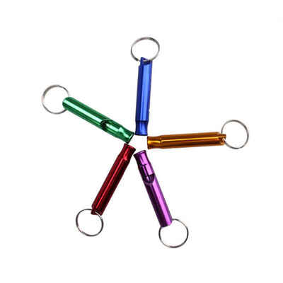 

7PCSSet Random Color Aluminum Alloy Whistle Keychain Outdoor Emergency Survival Safety Sport Camping Hunting Whistle