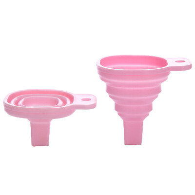 

2PCS Random Color Mini Silicone Foldable Funnel Hopper Portable Collapsible Style Hooper Kitchen Cooking Accessories
