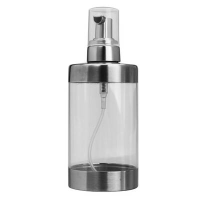 

304 Stainless Steel Acrylic Manual Countertop Soap Dispensers Bathroom Lotion Clear Foaming Bottle