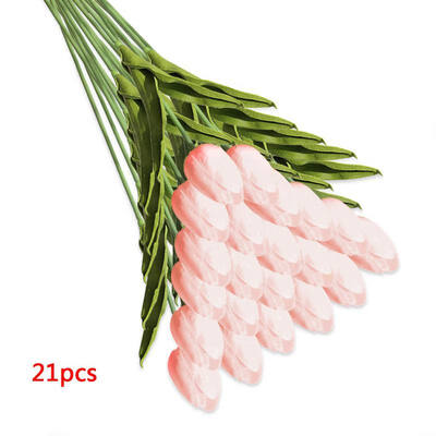 

21 mini tulips real touch wedding flower bouquet artificial silk flowers for home party decoration