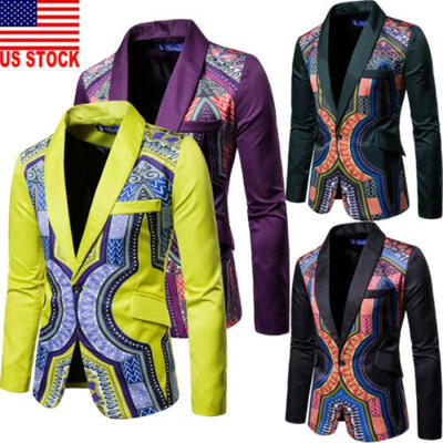 

NEW Mens Suit Blazer Floral Formal Coat Jacket Weeding Party Casual Tuxedo Tops