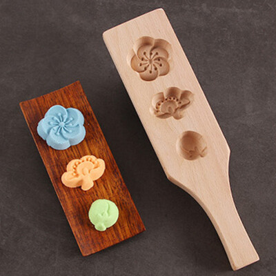

Toponeto Flower Shapes Handmade Environmental Wooden Mooncake Mold for Ice Making
