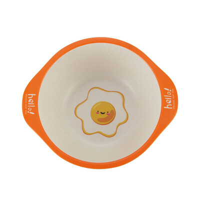 

Toponeto Bamboo fiber childrens cartoon bowl environmental protection baby cutlery