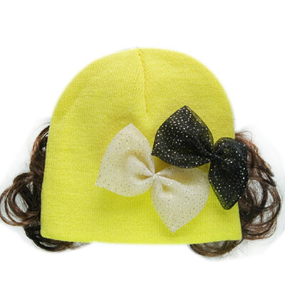 

Cute Kids Wig Hat Baby Boy Girls Cap Knit Earmuff Wig Caps Soft Autumn Winter Warm Hats Girl Hat Toddler Photography Accessories