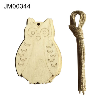 

10Pcs Wood Owl Snail Bee Easter Hanging Pendant Ornaments Home Decor with Rope