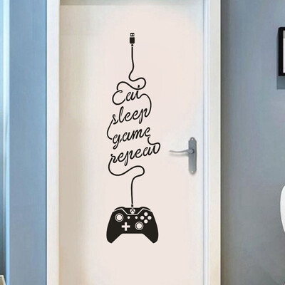 

Gobestart EAT SLEEP GAME Home Decor Wall Sticker Decal Bedroom Vinyl Art Mural