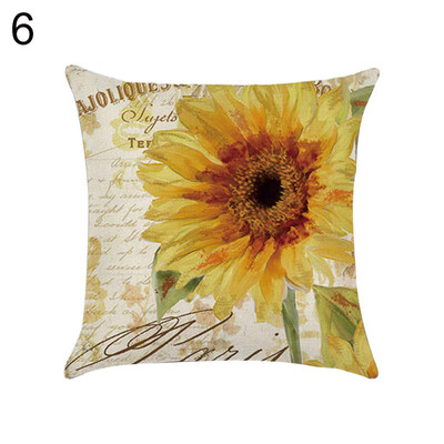 

Vintage Flower Peacock Feather Linen Pillow Case Cushion Cover Sofa Home Decor