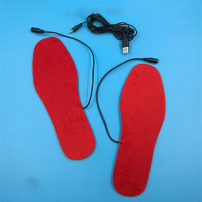 

Winter Foot Warmer Pad Electric 1 Pair Heated Insoles Shoe Socks Boots Wool Felt