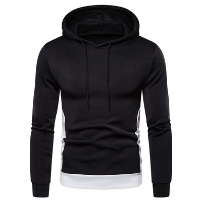 

Toponeto Men Splicing Button Pullover Long Sleeve Hooded Sweatshirt Tops Blouse