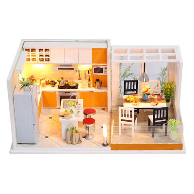 

YIWULA3D Wooden DIY Miniature House Furniture LED House Puzzle Decorate Creative Gifts