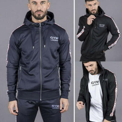 

US Mens Leisure Sports Hooded Outwear Zip Coat Cardigan Warm Jacket Sweater Top