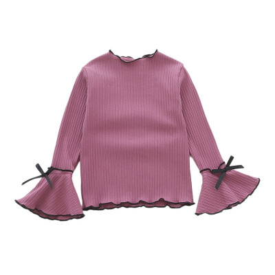 

Autumn Baby Girl Long Sleeve Top Child Ruffle Sleeve Bow Long Sleeve Top Fashion Baby Clothes